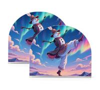 Vassoio portatovaglioli in acrilico con pupazzo di neve e aurora, per tavolo, cucina, autoportante, oro, decorazione per la casa per picnic, bar, rustico, confezione da 2