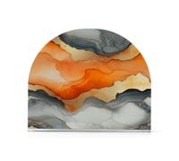 Vassoio portatovaglioli in acrilico grigio marmo arancione per cocktail in fattoria autoportante portatovaglioli e portautensili decorazione domestica per cocktail in fattoria 1 confezione