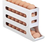 Vassoio portauova a 4 ripiani, portauova for frigorifero - Organizer for uova con rotelle automatiche for frigorifero, distributore di uova di grande capacità for conservare 30 uova, distributore port