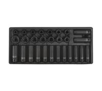 Vassoio Portautensili Con Impact Presa Set 28pc 1.3cmSq Drive - Metrico - Sealey