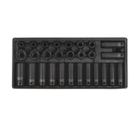 Vassoio Portautensili Con Impact Presa Set 28pc 1.3cmSq Drive - Metrico TBT24