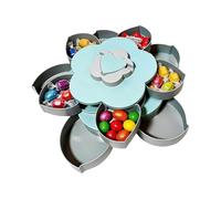 Vassoio portavivande con divisori,Contenitore girevole - Vassoio portaverdure diviso con coperchio, contenitore per spuntini - per caramelle, dessert, antipasti, organizzazione feste, casa, picnic,