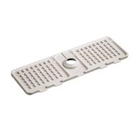 Vassoio raccogli gocce con maniglia per rubinetto, paraspruzzi pieghevole in silicone per scarico del rubinetto, protezione per bancone del bagno, facile da installare (bianco)