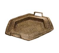 Vassoio Rettangolare 44x50xh7/10 cm con 2 Manici in Rattan Birman