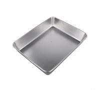 Vassoio rettangolare in acciaio inox per servire verdure, riso e snack, adatto per cucina e uso esterno (30 x 25 x 5,5)