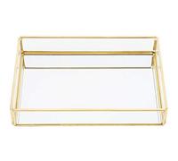 Vassoio rettangolare in vetro Phnom Penh Vassoio oro Vassoio specchio rettangolare Vassoio specchio può contenere cosmetici per gioielli di profumo(M)