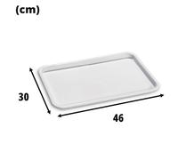 Vassoio Rettangolare Self-Service Mensa Buffet Gilly con Angoli Smussati Bianco