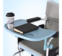 Vassoio Rimovibile For Sedia A Rotelle, Vassoio Da Grembo For Sedia A Rotelle Con 2 Portabicchieri For Adulti Anziani Che Mangiano, Leggono, Riposano(Gray)