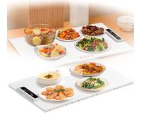 Vassoio riscaldante elettrico pieghevole portatile, piastra elettrica controllata a temperatura da 30° a 110° per riscaldamento rapido, piastra riscaldante intelligente per alimenti 24x15