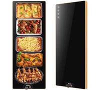 Vassoio riscaldante elettrico - scaldavivande con termostato e riscaldamento su tutta la superficie, design extra lungo per una distribuzione efficiente del calore