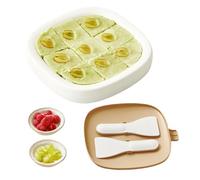 Vassoio Rolled Ice Cream,Con Coperchio E 2 Spatole - Creatore Di Rotolo Di Ice Cream - Per Dolci Fatti In Casa, Yogurt, Frullati, Fai Da Te Genitore-Bambino E Attività Familiari