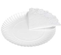 Vassoio rotondo 25 cm con Doily 2 pezzi