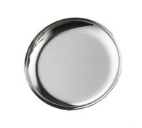 Vassoio rotondo compatto per organizzare gioielli e oggetti essenziali quotidiani su comò o mensola, realizzato in acciaio inossidabile resistente alla corrosione (argento)