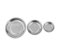 Vassoio rotondo da 7,6 cm, 10,2 cm, 15,2 cm, in acciaio inox, con forte base magnetica e fondo in PVC resistente ai graffi, per l'organizzazione degli utensili (C)