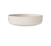 Vassoio rotondo girevole in plastica, 28x7 cm, organizer multiuso da banco per e frutta, resistente e bianco crema