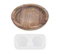 Vassoio Rotondo In Legno Da 1 Pezzo E Stampo Per Candele Con Artiglio Di Gatto Da 1 Pezzo, Vassoio Per Decorazioni Per La Casa, Vassoio Per Candele Semplice, Accessori Per Candele Fai-Da-Te