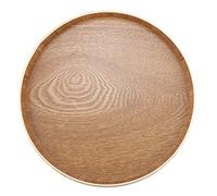 Vassoio rotondo in legno naturale Caffè Snack Pasti per alimenti Vassoio di trasferimento Vassoio multiuso per caffè Ristorante Hotel Casa Negozio 4 formati disponibili(30cm)