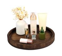 Vassoio Rotondo in Legno,Supporto espositivo rustico country per decorazione d'interni,Vassoio per Bagno - per Cucina Salotto Mobile Bagno Portasapone Porta Profumi Portacandele