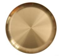 Vassoio rotondo in metallo dorato, perfetto per gioielli, cosmetici e piccoli oggetti personali sulla tua vanità (30 cm)