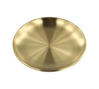 Vassoio rotondo in metallo per la decorazione e la conservazione della scrivania, adatto per gioielli e cosmetici, costruito con materiali robusti per l'uso quotidiano (17 cm)