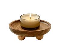 Vassoio rotondo - Supporto rotondo in legno | Vassoio organizer da banco | per lavello da cucina in fattoria portasapone, portasapone, candela, toletta, vaso di profumo