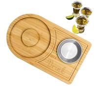 Vassoio Salt Rimmer - Bambù Container Tip Super Tray | Scatola di condimento Strumento Barista in Legno | Bere Garnish Rimmer per il Bar da Pranzo del Bar di Ristorazione Uso