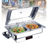 Vassoio Scaldavivande per Server da Buffet Scaldavivande per Mantenere Il Cibo Caldo Scaldavivande Elettrico da 9 Litri da 13 Litri con Display Touch Riscaldamento Rapido da 600, 9l, 1/2-size