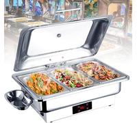 Vassoio Scaldavivande per Server da Buffet Scaldavivande per Mantenere Il Cibo Caldo Scaldavivande Elettrico da 9 Litri da 13 Litri con Display Touch Riscaldamento Rapido da 600, 13l, 1/3-size
