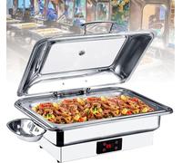 Vassoio Scaldavivande per Server da Buffet Scaldavivande per Mantenere Il Cibo Caldo Scaldavivande Elettrico da 9 Litri da 13 Litri con Display Touch Riscaldamento Rapido da 600, 9l, Full-Size