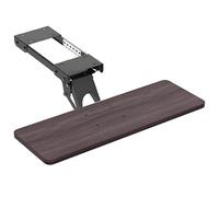Vassoio scorrevole per tastiera con rotazione e inclinazione, supporto per tastiera sotto la scrivania, con tappetino per mouse e polso, supporta fino a 25 kg di capacità (marrone, 75 x 24 cm)