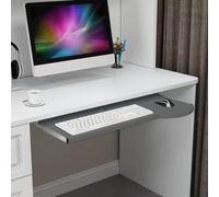 Vassoio scorrevole regolabile per tastiera, facile installazione, altezza regolabile, stabile sotto la scrivania, ripiano per tastiera, perfetto per la casa e l'ufficio digitando design salvaspazio