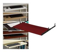 Vassoio scorrevole regolabile per tastiera per computer, casa e ufficio, finitura in teak, 70 x 27 cm, cursori laterali, supporto ergonomico per una digitazione confortevole