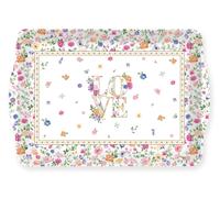 Vassoio Servitore MON AMOUR Cuori E Fiori 33x22cm Melamin Easy Life