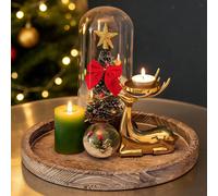 Vassoio Servizio Rotondo in Legno Piatto Cena Vassoio Portasapone Organizer