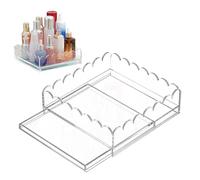 Vassoio Shell - Vassoio Acrilico con inserto fotografico,Organizzatore Da Scrivania Chiaro per Forniture Creative Foto con Cassetto per Tavolino