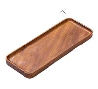 Vassoio snack in legno di noce design rettangolare con bordi lisci e base piatta