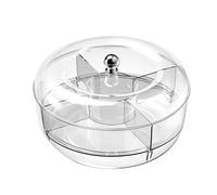 Vassoio Snack Rotante - Vassoio Snack Rotante Diviso Contenitore Di Servizio Trasparente Con Coperchio, Organizzatore | Frutta, Salumi, Noci, Caramelle Serve Spinner Per La Casa C