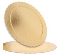 Vassoio Sottotorta Piatto Ala rotondo rivestito oro Ø30 h 3,5mm 10 pezzi