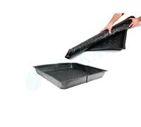 Vassoio sottovaso plastica resistente flessibile nero pieghevole arrotolabile