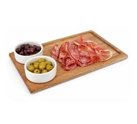 Vassoio Tagliere da Portata per Aperitivo 2 Ciotoline Ciotole Ceramica 30x18cm