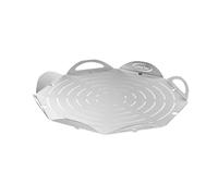 Vassoio - tagliere tondo con piedini, d.33cm forato per scarico vapore e umidità