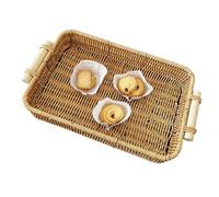 Vassoio tavolino decorativo rattan - vassoio con cesto tessuto rettangolare, vassoios di snack in | Cestino di alghe ovale, cesto di esposizioni ecologiche, classico organizzatore di