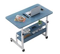 Vassoio Tavolino Regolabile Divano Letto Laterale Scrivania Portatile Altezza Mobile Sit To Stand Laptop Sit-Stand Carrello Mobile Creativo Pc Notebook Postazione di Lavoro di Scrittura (Blu)