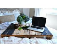 Vassoio tavolino vintage in legno massello modello con assi di recupero bancali