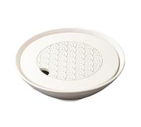 Vassoio tè in Ceramica Giapponese, Vassoio ammollo del Set tè, Vassoio scolapiatti Tavolo, con Design la conservazione dell'Acqua, for Ufficio, Amanti del tè e Decorazione della Sala tè(White)