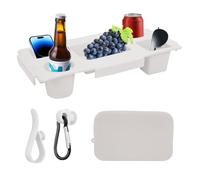 Vassoio topper per borsa da spiaggia, vassoio per snack, installazione rapida, organizer compatto e resistente, multifunzionale e supporto per telefono, inserto portatile leggero con slot per tazze