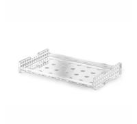 Vassoio trasparente infrangibile ed impilabile con fori circolari Ø 28 mm per uso contract in Tritan 53x32.5xh7.5 cm colore Trasparente trasparente