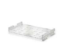 Vassoio trasparente infrangibile ed impilabile con Fori quadrati 45x45 mm per uso contract in Tritan 53x32.5xh7.5 cm colore Trasparente trasparete
