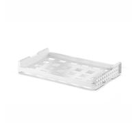 Vassoio trasparente infrangibile ed impilabile con Fori quadrati 45x45 mm per uso contract in Tritan 53x32.5xh7.5 cm colore Bianco bianco