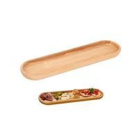 Vassoio Unico, Forma Lunga Stondata, Ideale per aperitivi, Legno di Faggio, 46 x 12 x 3 h cm